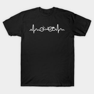 recumbent bike heartbeat/ recumbent cyclist gift idea / recumbent lover present T-Shirt